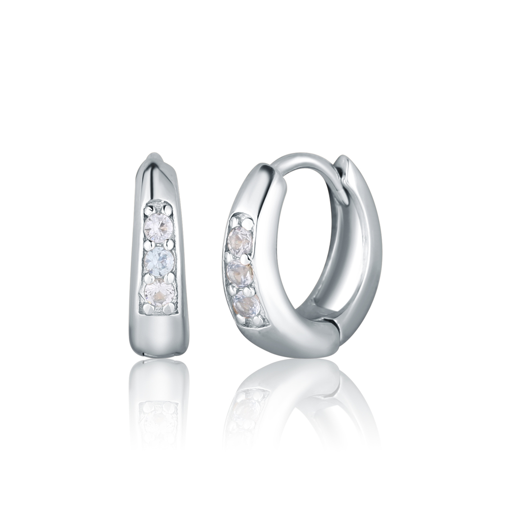  JVD Dámské stříbrné kruhové náušnice se zirkony SVLE2893XF6M400