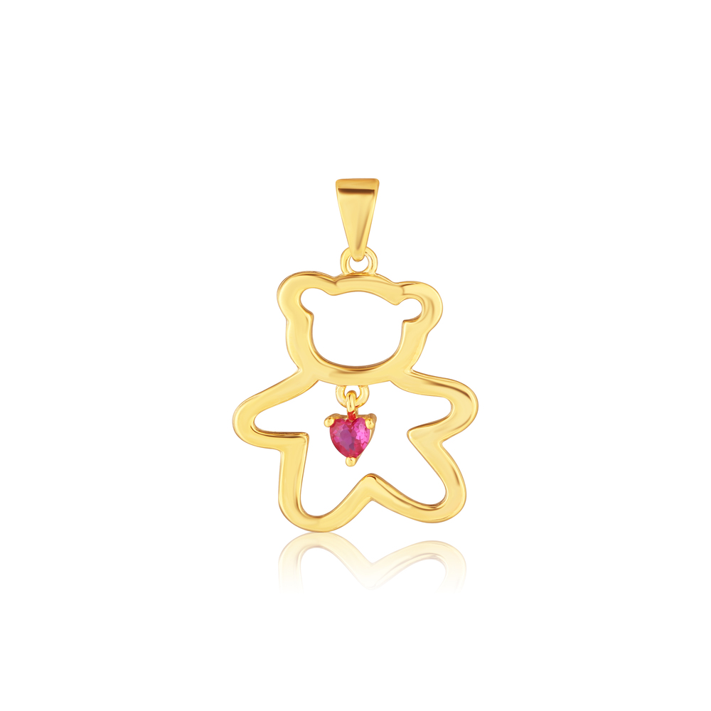 JVD Dětský stříbrný pozlacený přívěsek se zirkonem medvídek SVLP1326XF6GR00