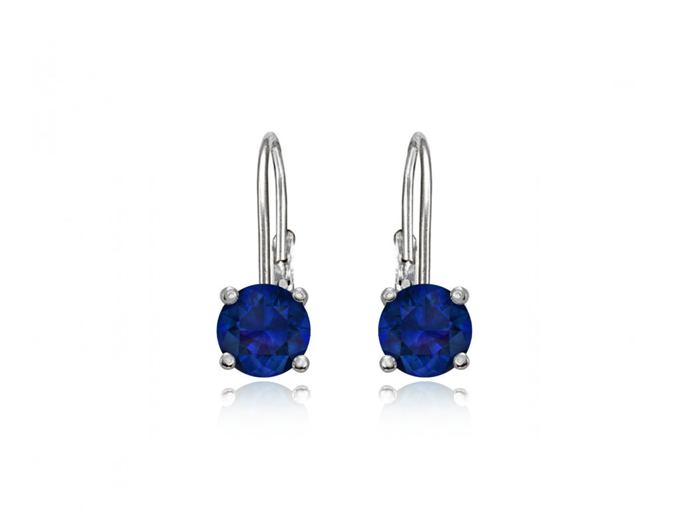 JVD Dámské stříbrné klasické náušnice se safíry na patent SVLE0620XH2M400