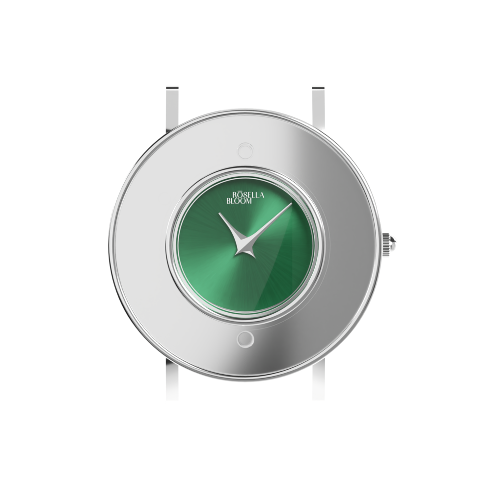 Stříbrné pouzdro/zelený číselník RBR14C819-17XS