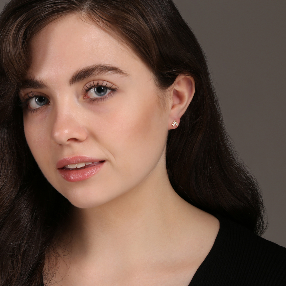  JVD Dámské peckové zlaté náušnice se zirkony na šroubek ryz. 585/1000 ZE0841XJ81-2300