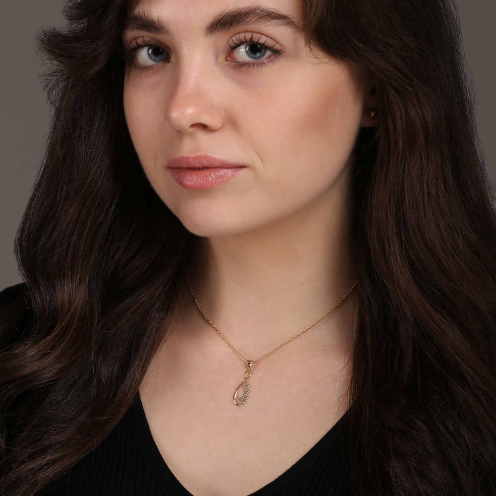  JVD Dámský zlatý přívěsek ryz. 585/1000 LOVE ZP0380XJ80-9600