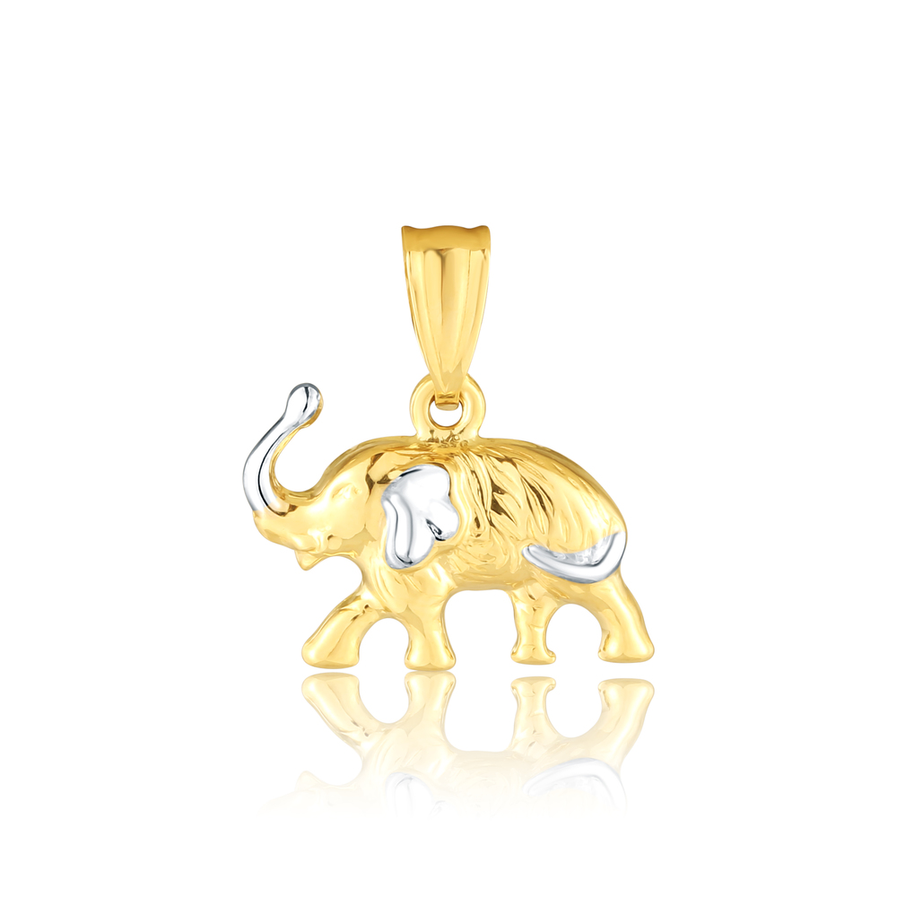  JVD Dámský zlatý přívěsek z bílého a žlutého zlata slon pro štěstí ryz. 585/1000 ZP0388XJ80-9200