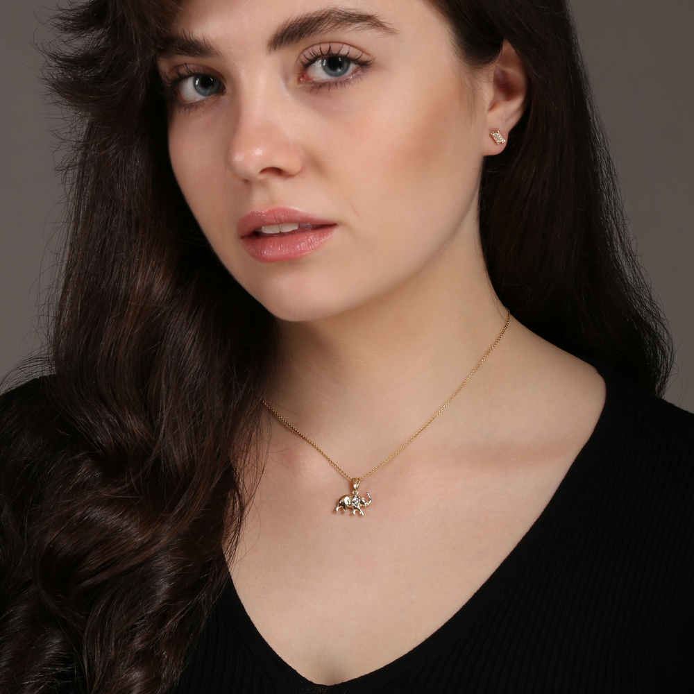  JVD Dámský zlatý přívěsek z bílého a žlutého zlata slon pro štěstí ryz. 585/1000 ZP0388XJ80-9200