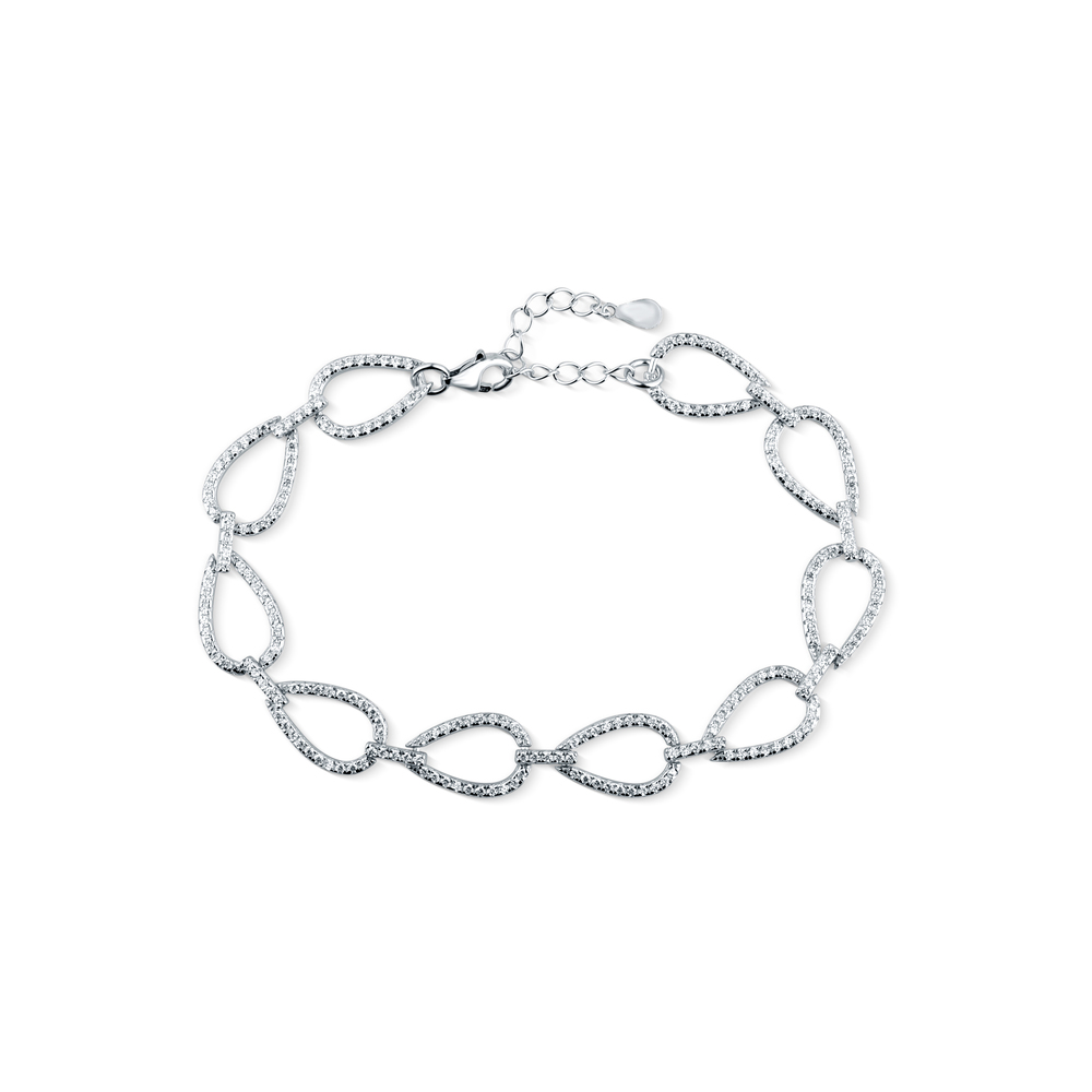  JVD Dámský stříbrný náramek se zirkony SVLB0501XH2BI18