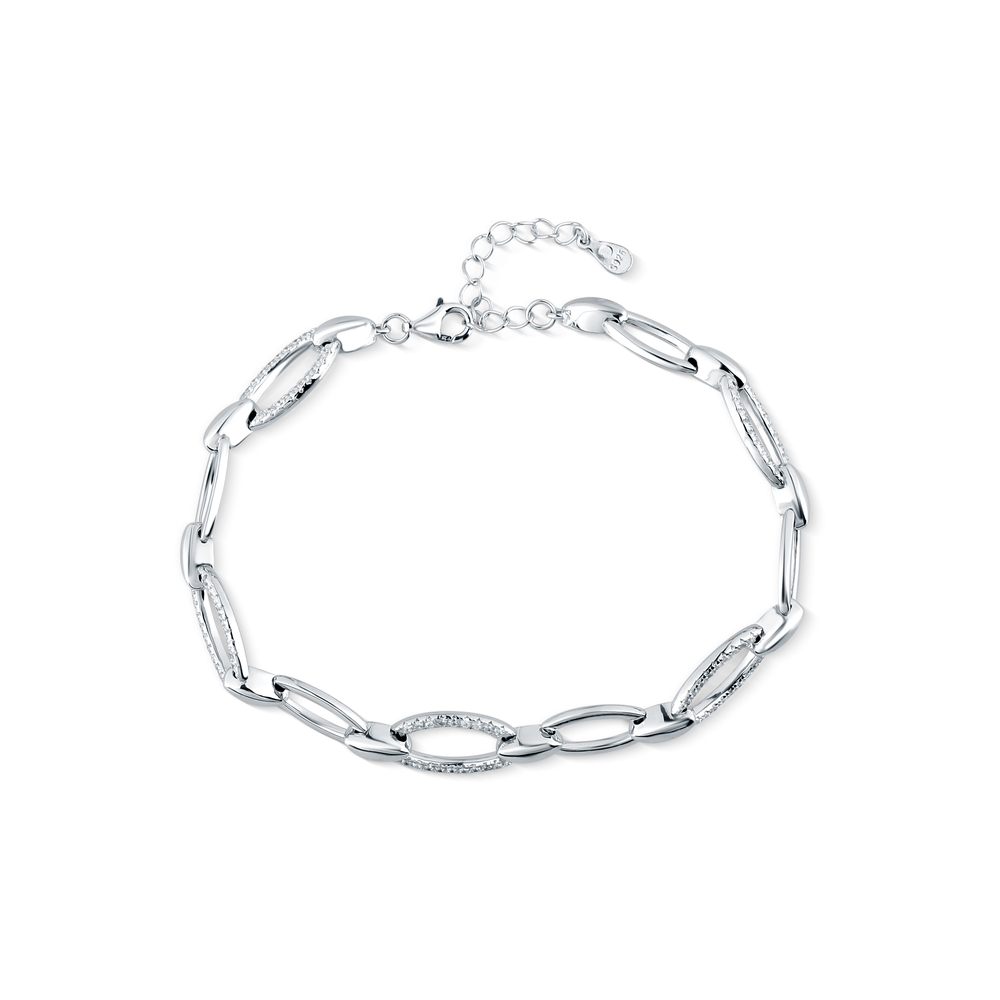 JVD Dámský stříbrný náramek se zirkony SVLB0500XH2BI18