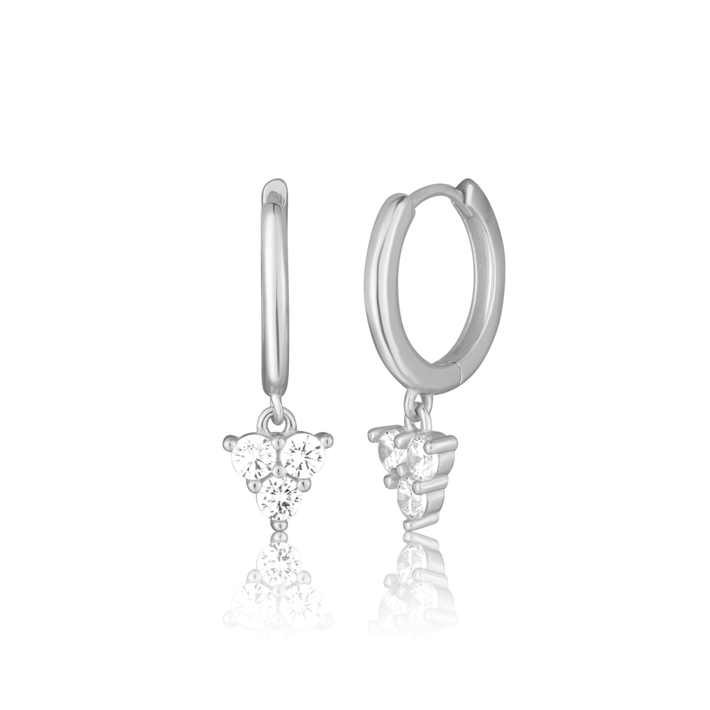 JVD Dámské stříbrné visací náušnice se zirkony SVLE3083XH2BI00