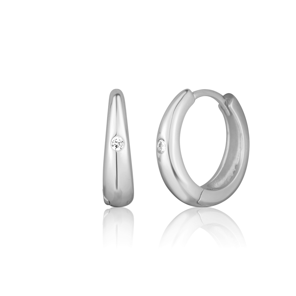  JVD Dámské stříbrné kruhové náušnice se zirkony SVLE3089XH2BI00