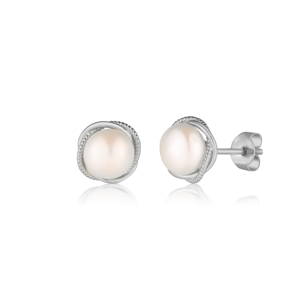  JVD Dámské stříbrné peckové náušnice na puzetku s perlami SVLE3131XD2P100