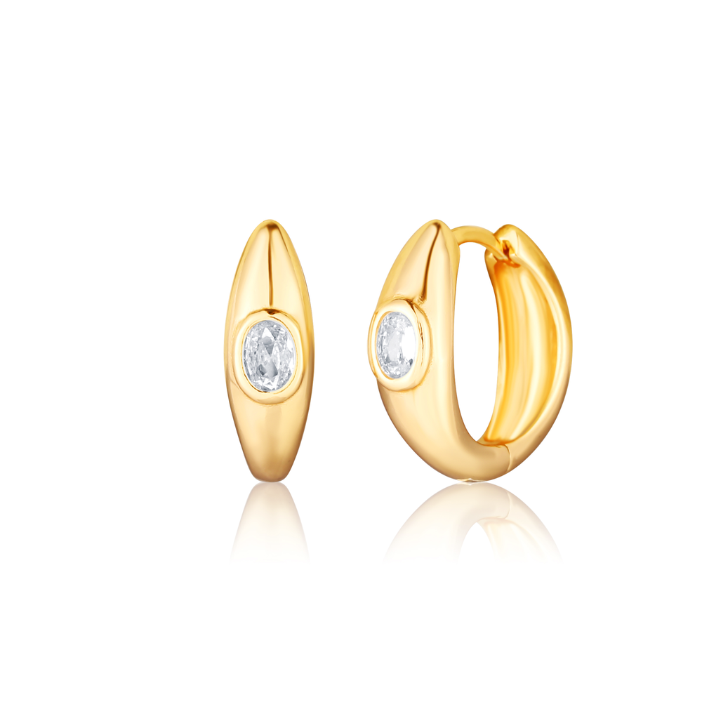 JVD Dámské stříbrné kruhové pozlacené náušnice se zirkony SVLE3081XH2GO00