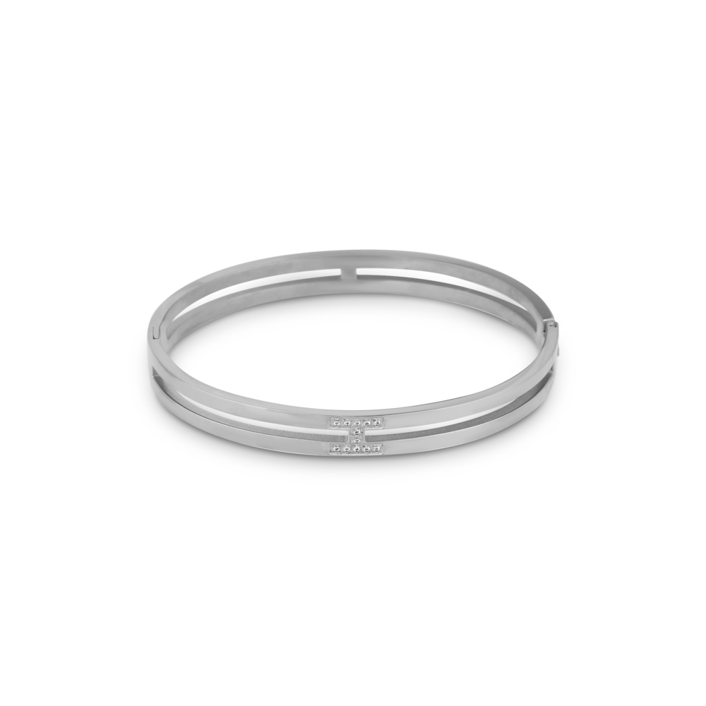 JVD Dámský ocelový náramek se zirkony JGB18SXL