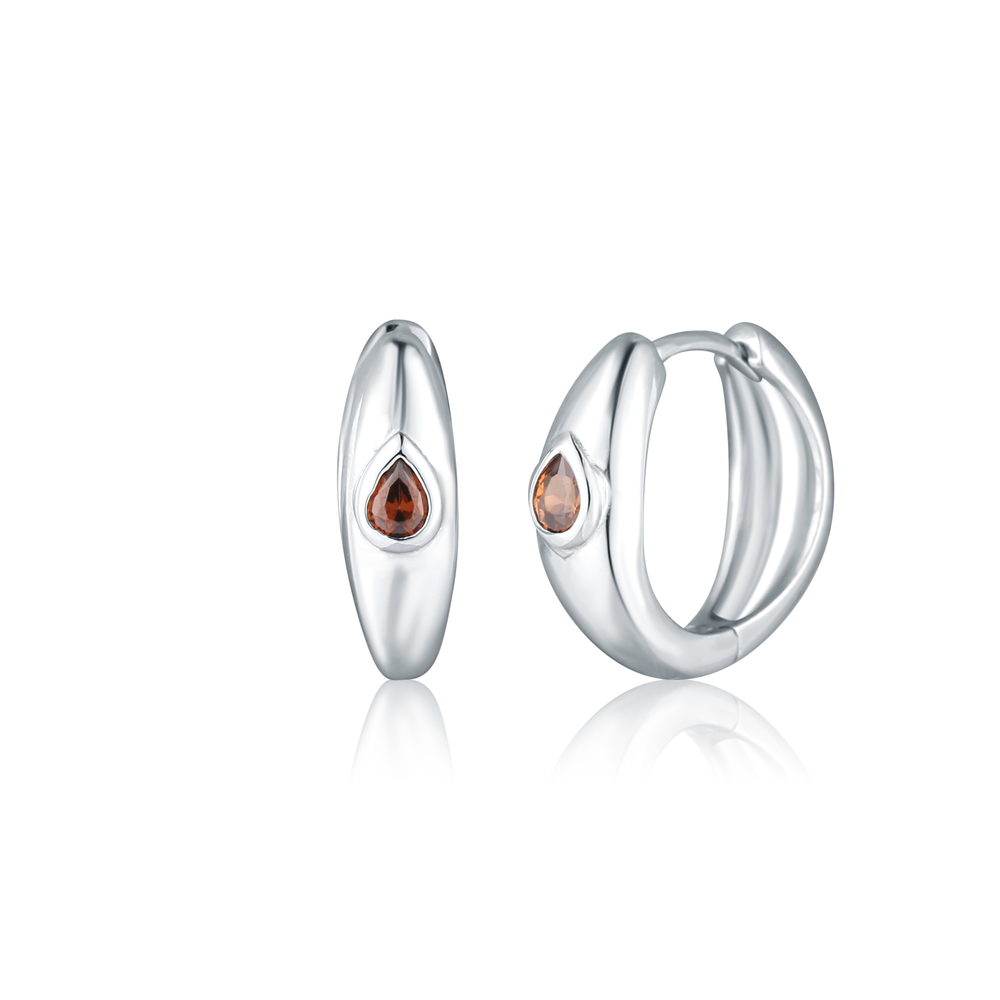 JVD Dámské kruhové stříbrné náušnice se zirkony SVLE0847SH2HN00