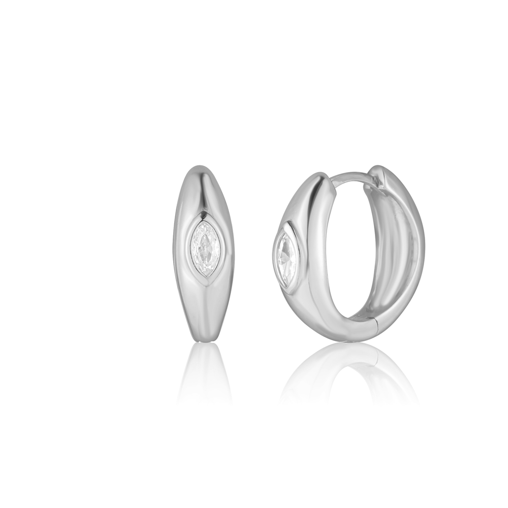 JVD Dámské kruhové stříbrné náušnice se zirkony SVLE0846SH2BI00