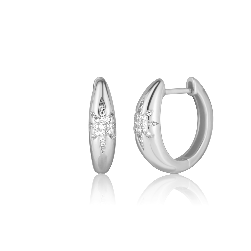 JVD Dámské kruhové stříbrné náušnice se zirkony SVLE3152XH2BI00
