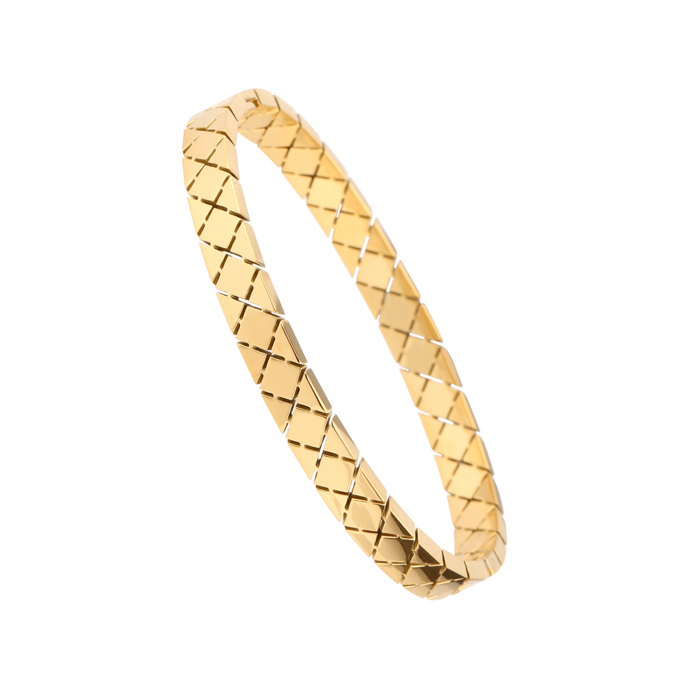 JVD Dámský ocelový pozlacený pevný náramek JGB20G