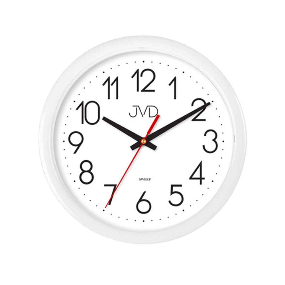 JVD Nástěnné bílé čitelné netikající tiché hodiny JVD H608.1
