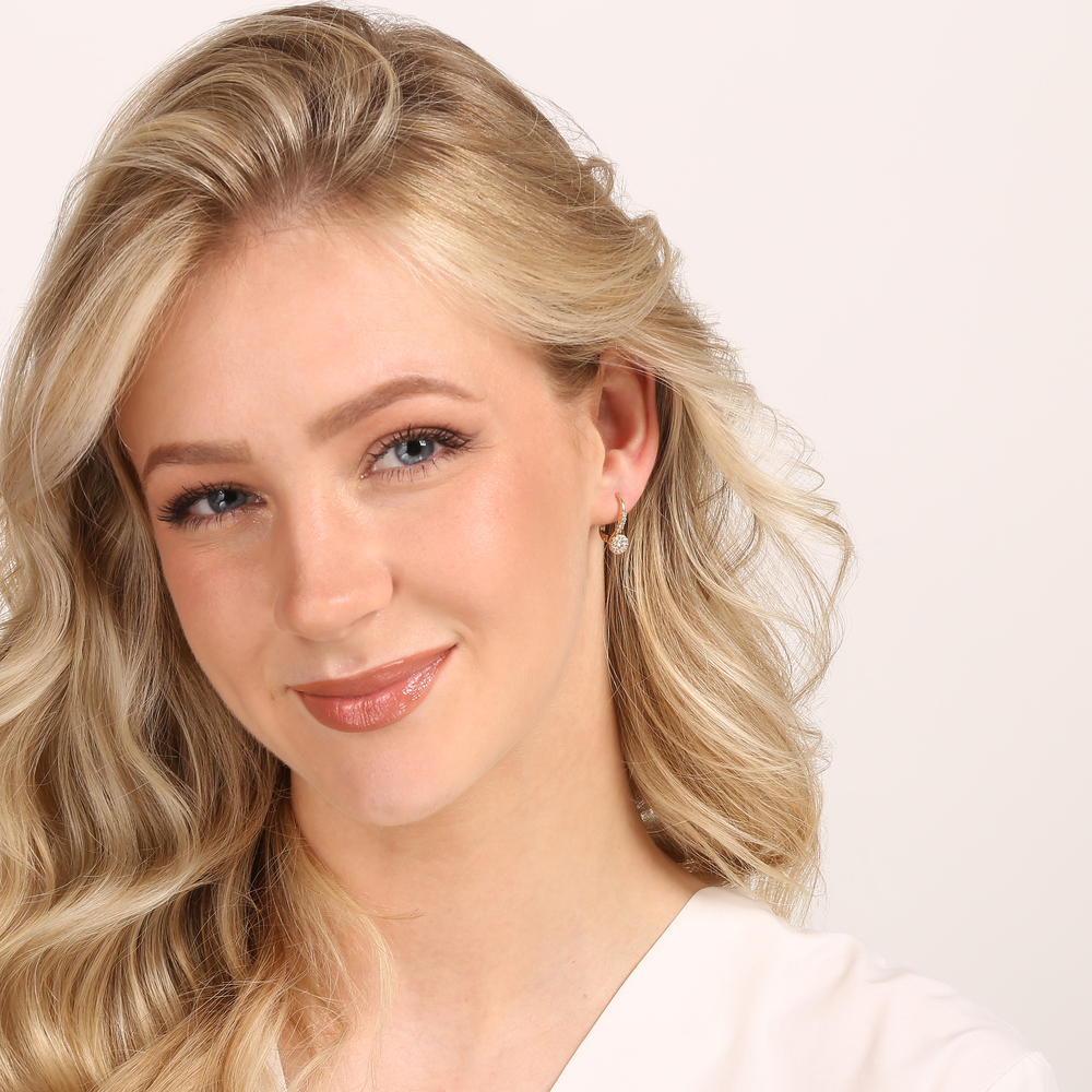  JVD Dámské zlaté klasické náušnice na patent se zirkony ryz. 585/1000 ZE0887XJ72-4500