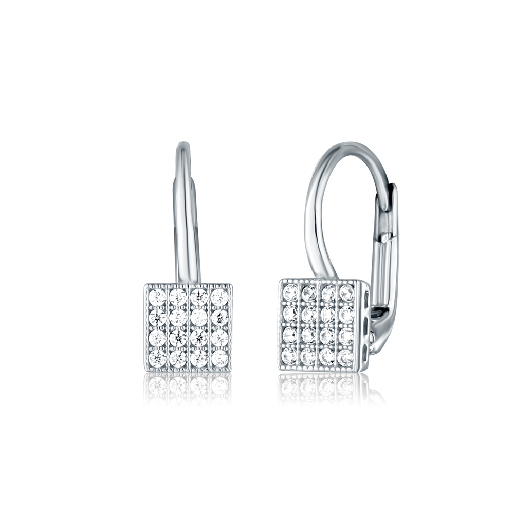  JVD Dámské zlaté klasické náušnice na patent se zirkony z bílého zlata ryz. 585/1000 ZE0890XJ72-1200