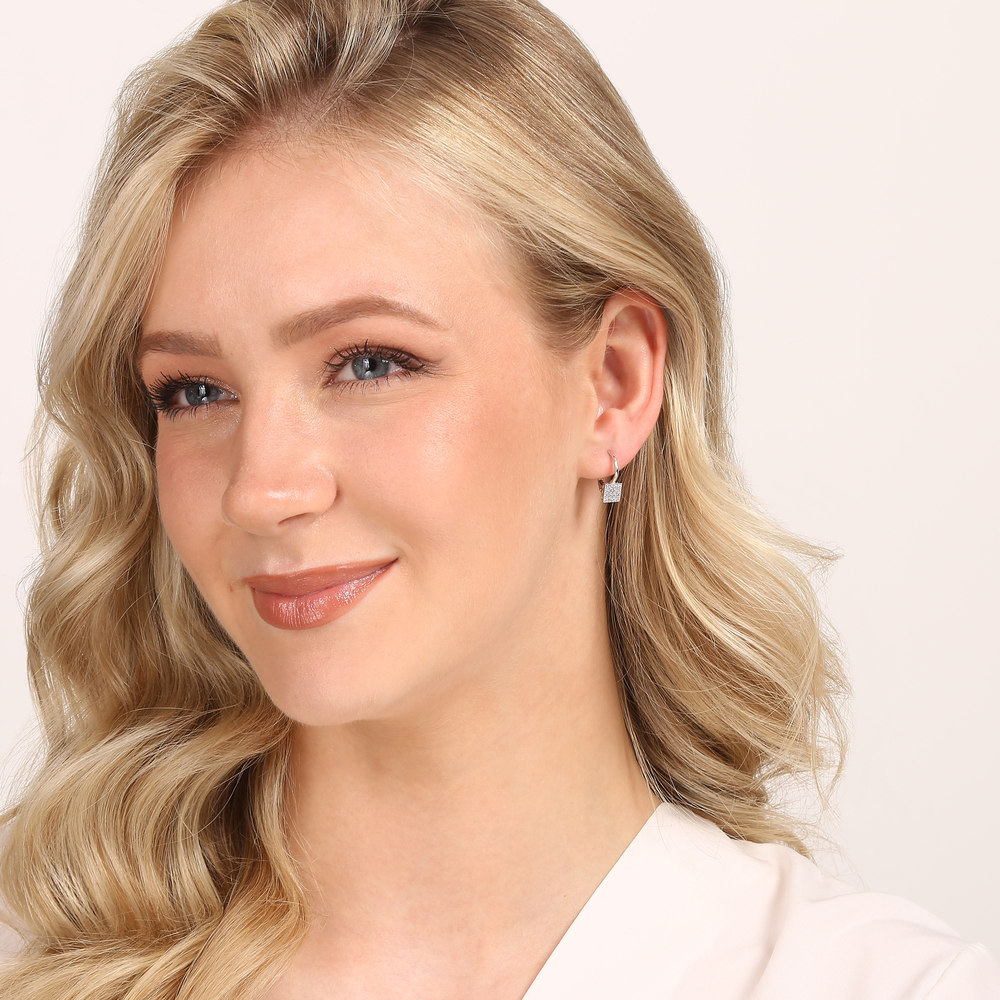  JVD Dámské zlaté klasické náušnice na patent se zirkony z bílého zlata ryz. 585/1000 ZE0890XJ72-1200