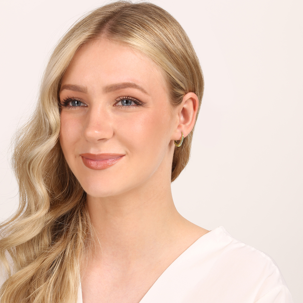 JVD Dámské zlaté klasické náušnice se zirkony ryz. 585/1000 ZE0898XJ72-0900