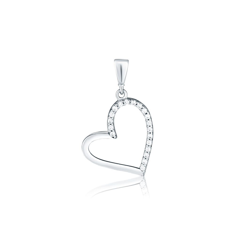 JVD Dámský zlatý přívěsek z bílého zlata se zirkony ryz. 585/1000 ZP0391XJ71-0400