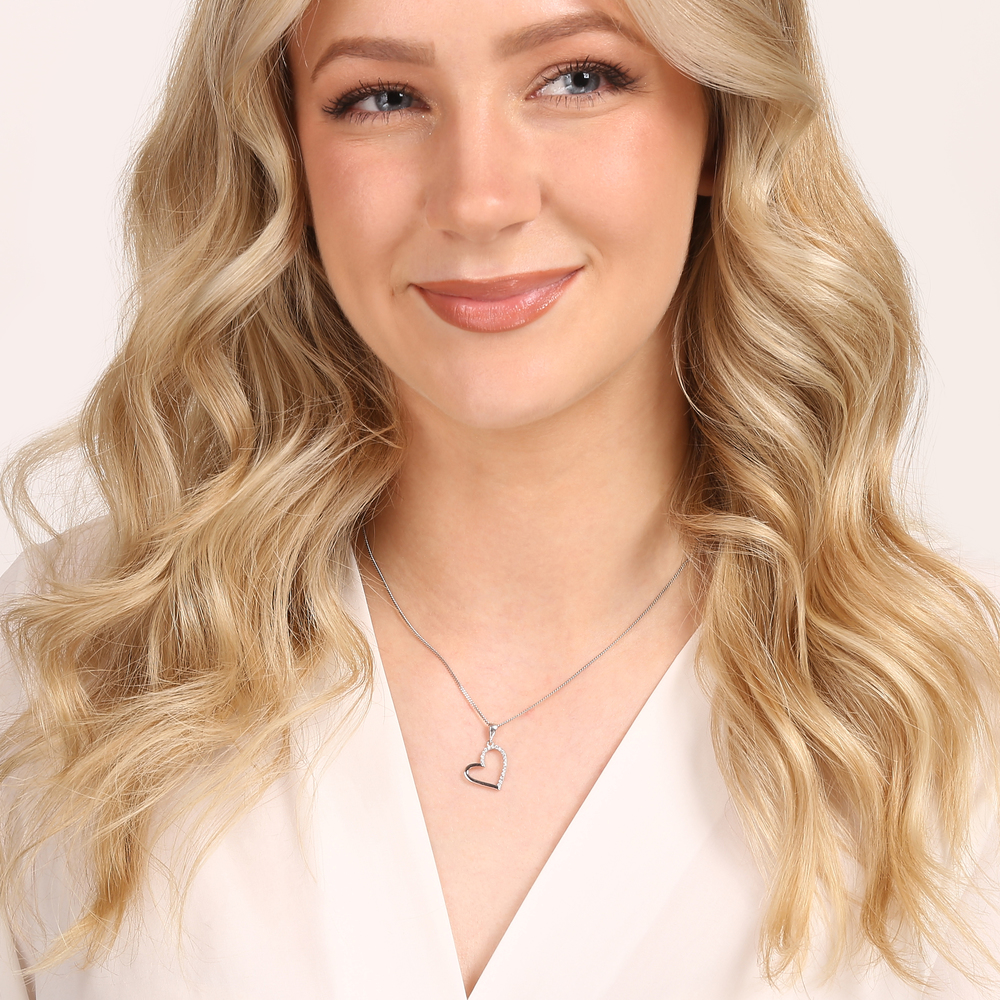 JVD Dámský zlatý přívěsek z bílého zlata se zirkony ryz. 585/1000 ZP0391XJ71-0400