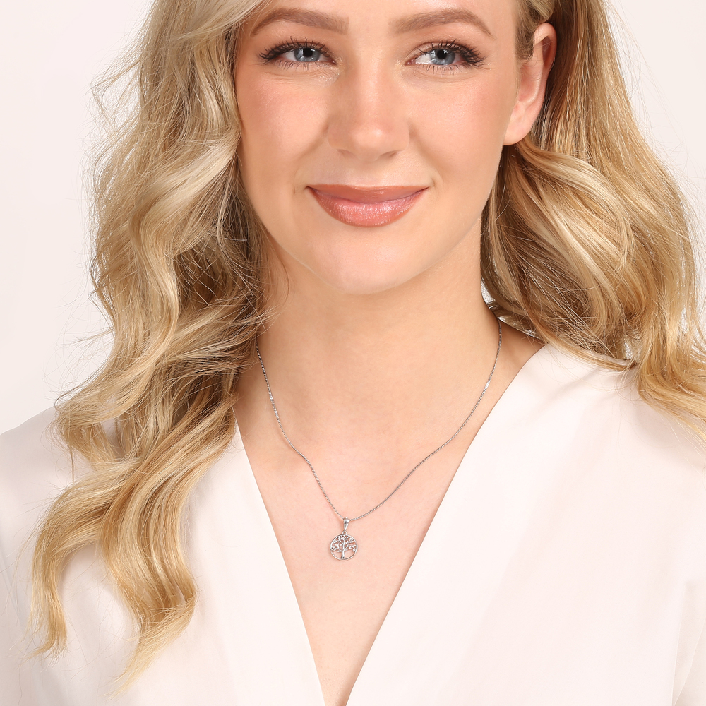 JVD Dámský zlatý přívěsek z bílého zlata strom života ryz. 585/1000 ZP0412XJ71-0900