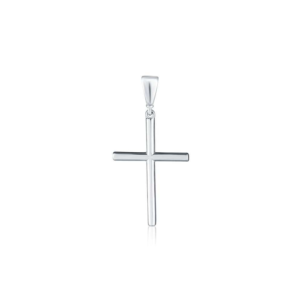 JVD Dámský zlatý přívěsek hladký křížek z bílého zlata ryz. 585/1000 ZP0415XJ70-8400