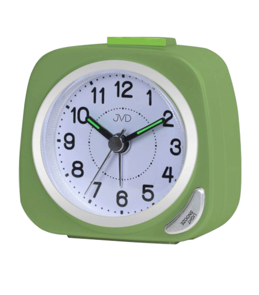  JVD Zelený tichý budík s plynulým chodem JVD SRP7202.3