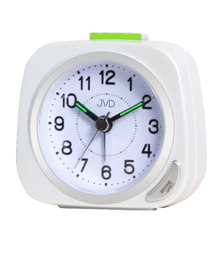  JVD Bílý tichý budík s plynulým chodem JVD SRP7202.1