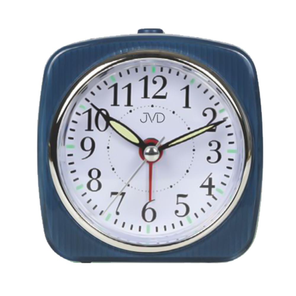  JVD Modrý tichý budík s plynulým chodem JVD SRP7503.3