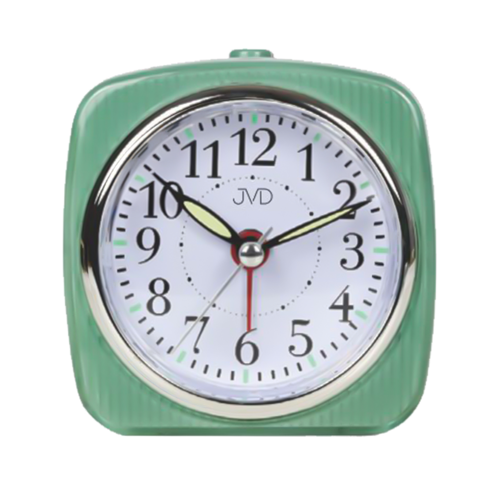 JVD Zelený tichý budík s plynulým chodem JVD SRP7503.2