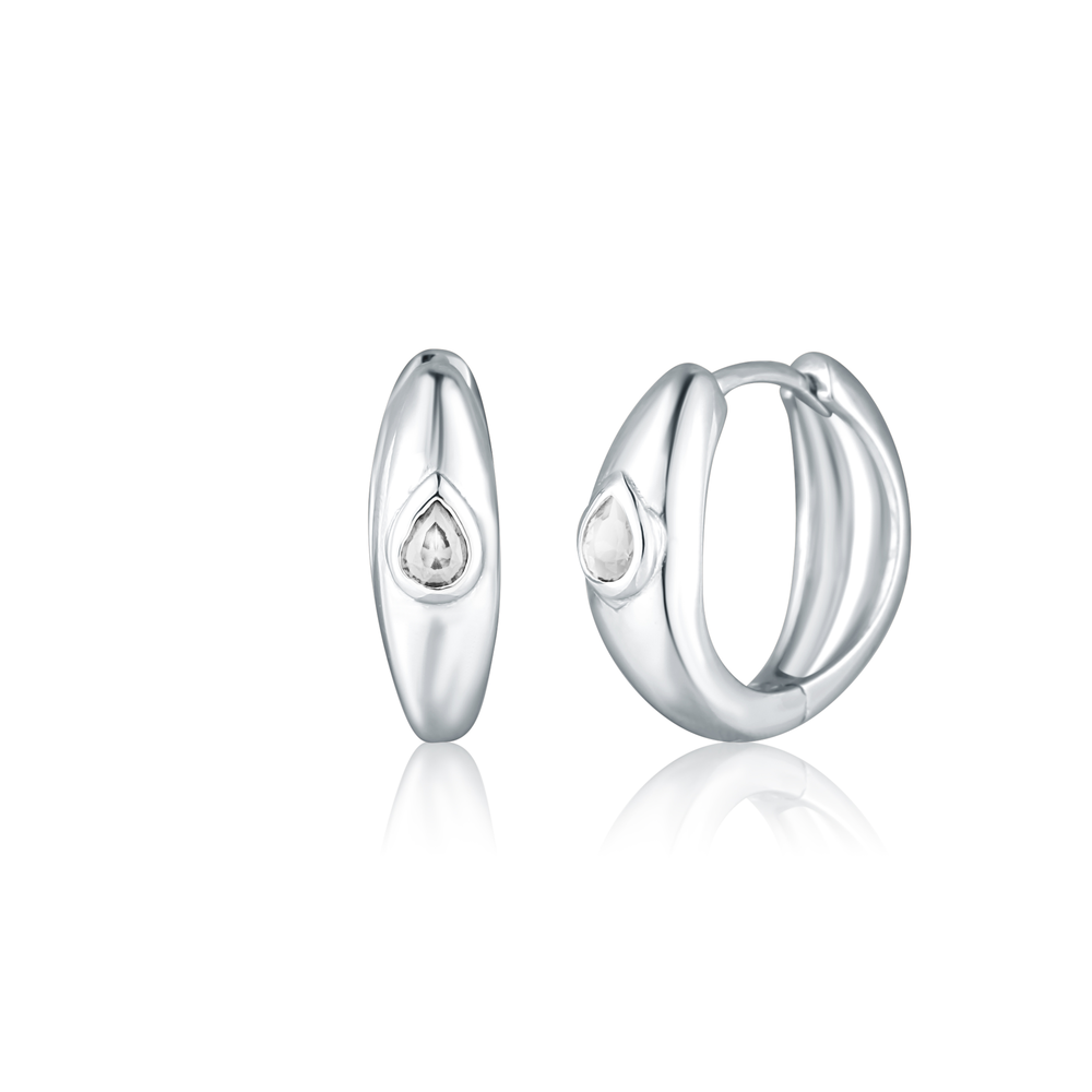 JVD Dámské stříbrné kruhové náušnice sezirkony SVLE0847SH2BI00