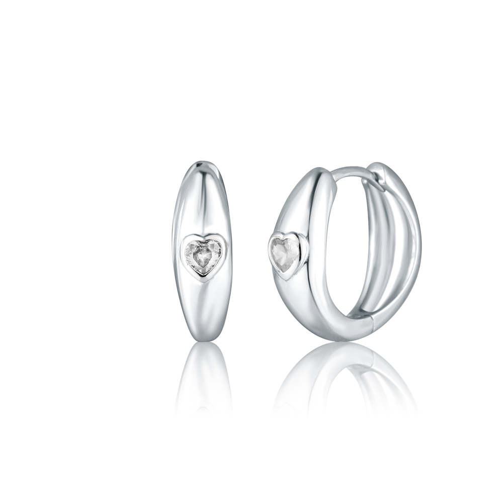 JVD Dámské stříbrné kruhové náušnice se zirkony SVLE0848SH2BI00