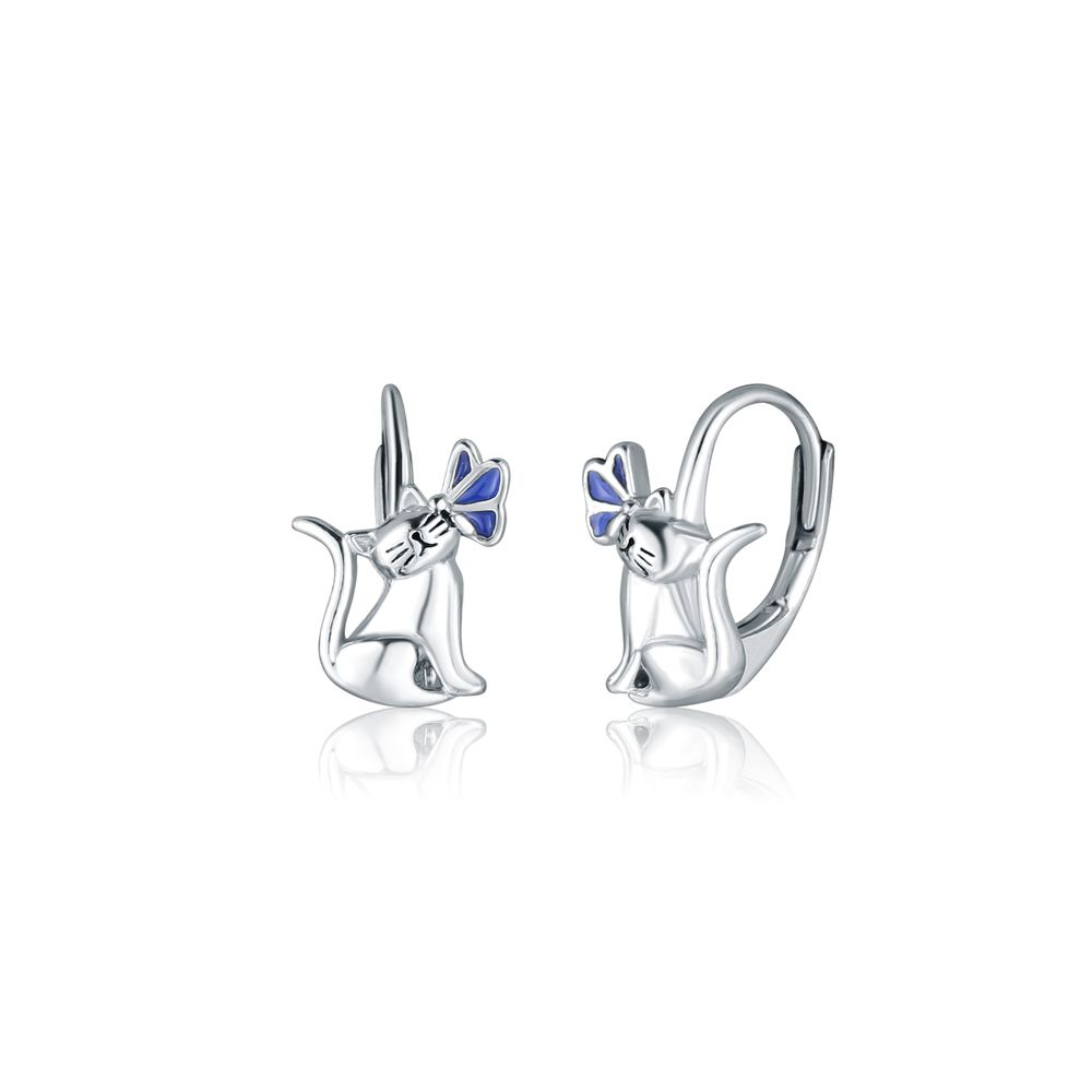  JVD Dětské stříbrné náušnice kočky SVLE3162XF6MO00