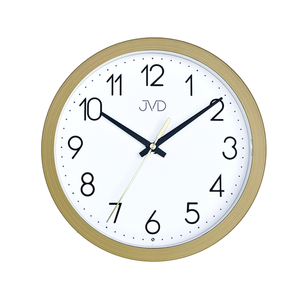 JVD Netikající tiché nástěnné zlaté hodiny JVD HA229.1