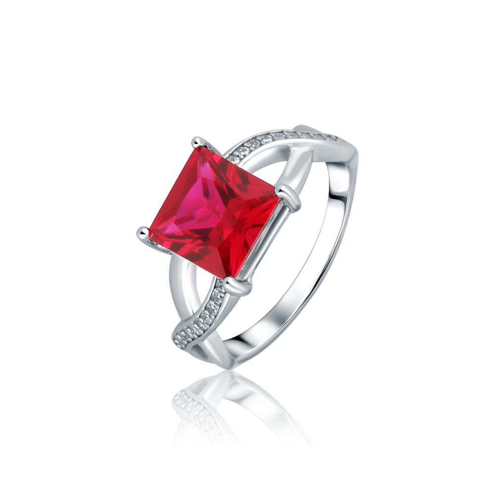 JVD Dámský stříbrný prsten s červeným rubínem SVLR0867SH2R159