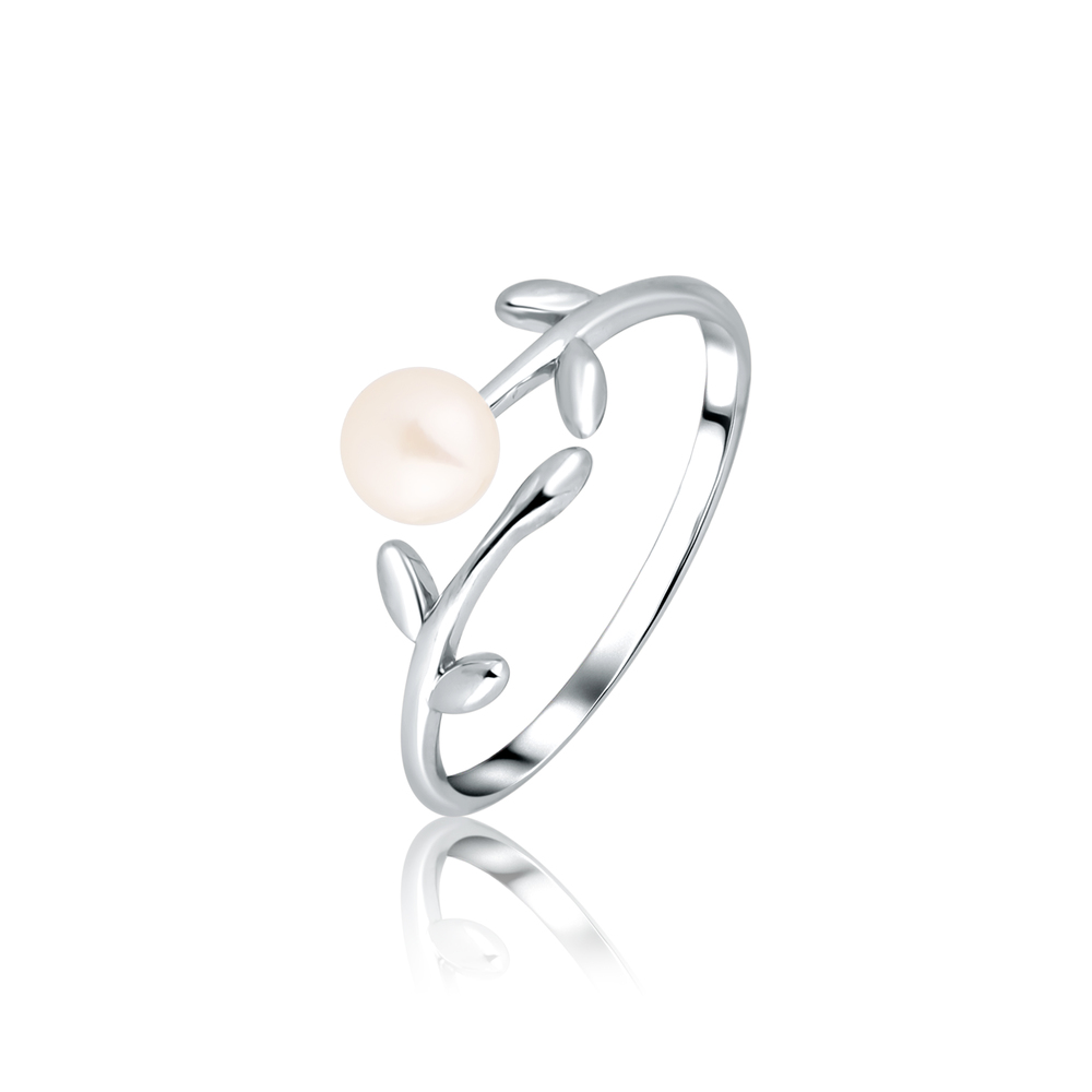 JVD Dámský stříbrný prsten s perlou SVLR1268XD5P158
