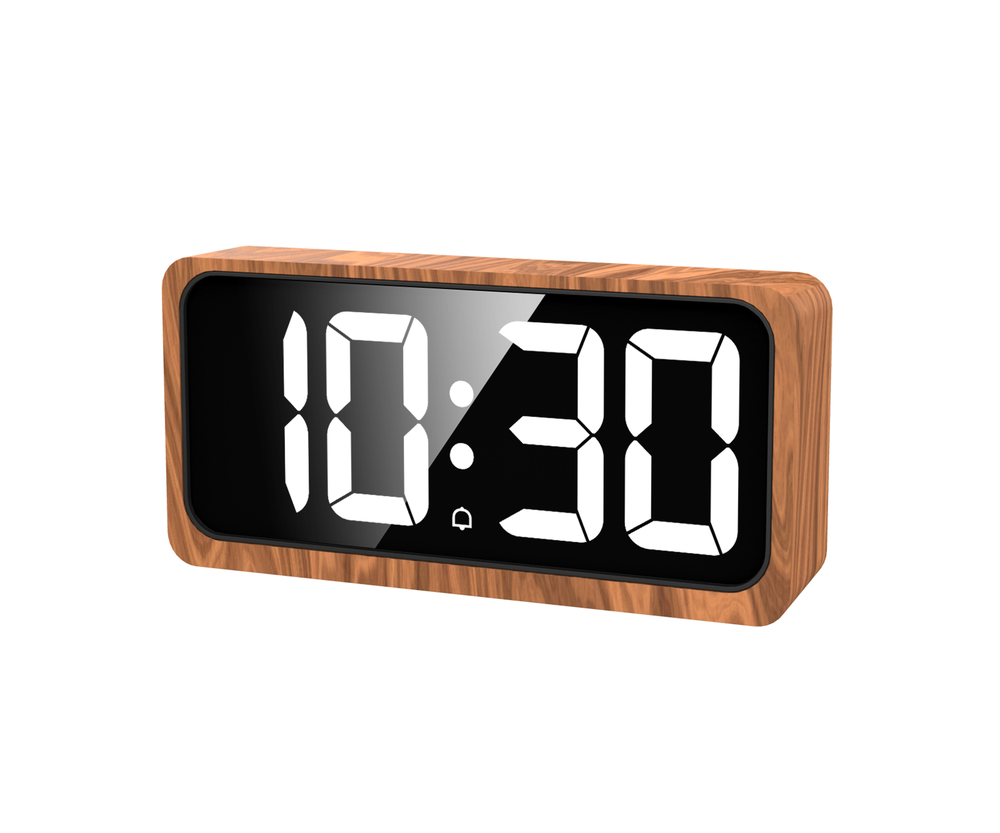 JVD Digitální designový bateriový budík s teploměrem JVD SB3210.2 v imitaci dřeva