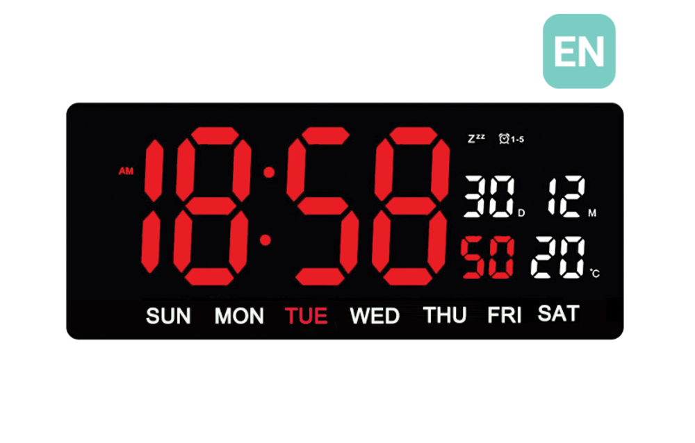 JVD Digitální černé hodiny s LED červenými číslicemi JVD DH3604.1