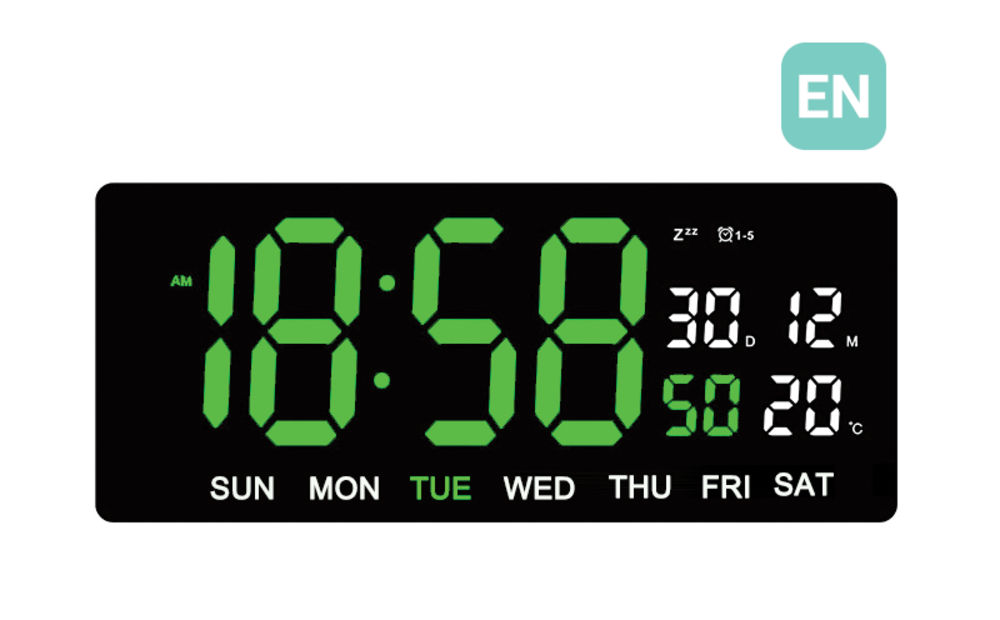 JVD Digitální černé hodiny s LED zelenými číslicemi JVD DH3604.2