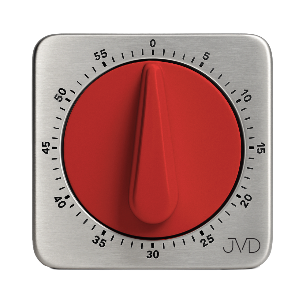  JVD Stříbrná kuchyňská mechanická minutka JVD DM79.3