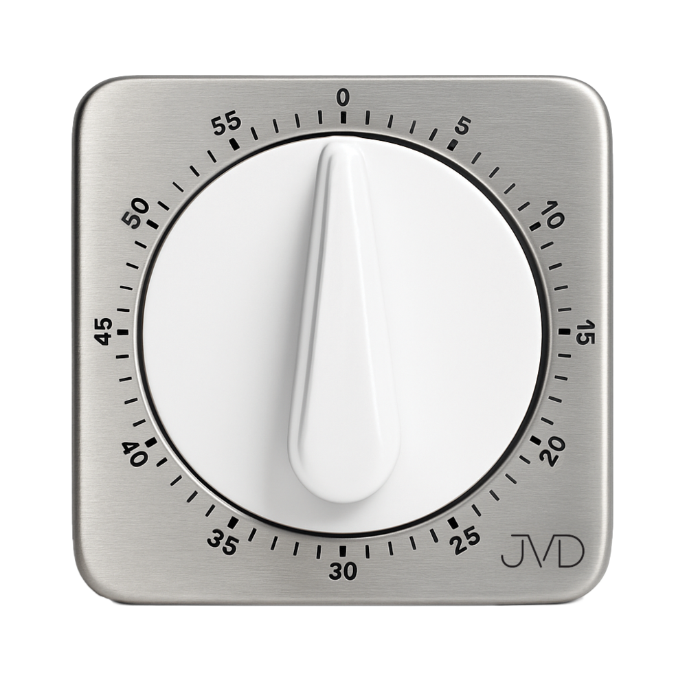 JVD Stříbrná kuchyňská mechanická minutka JVD DM79.1