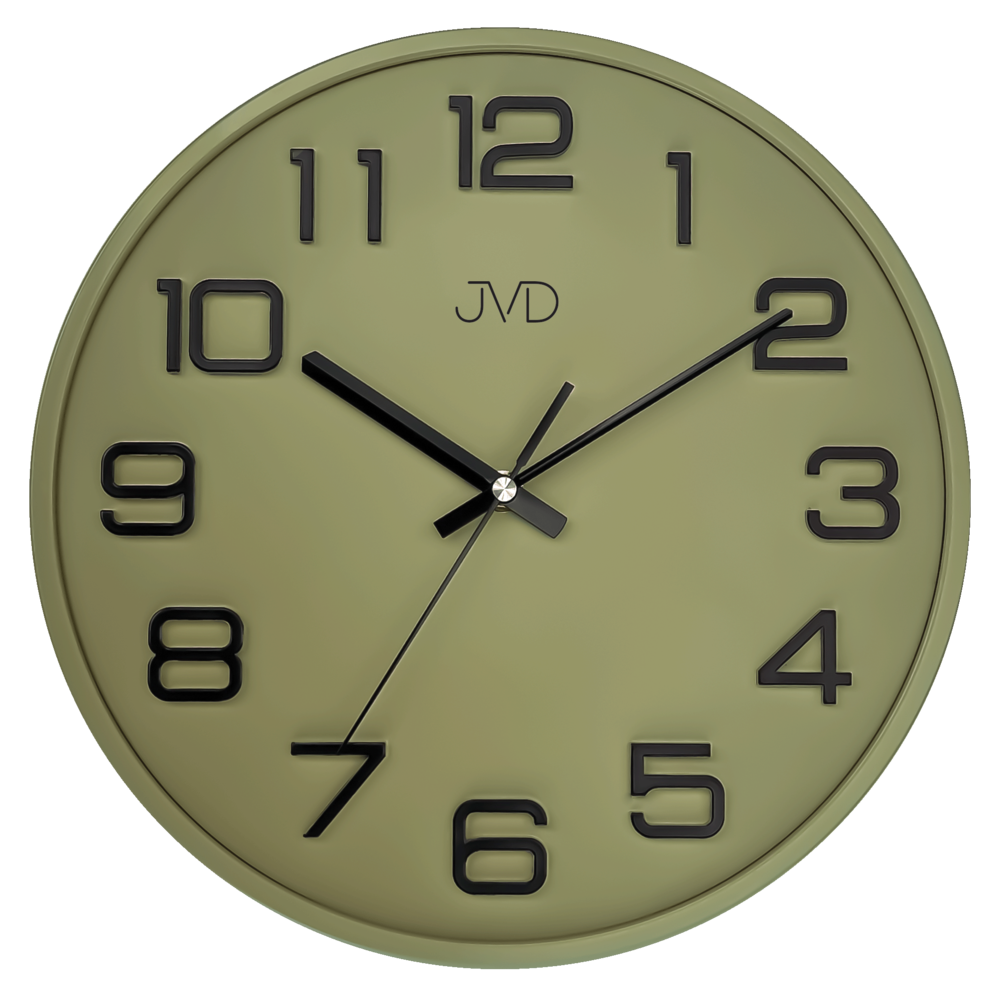 JVD Plastové pastelové nástěnné tiché zelené netikající hodiny JVD HX2472.12