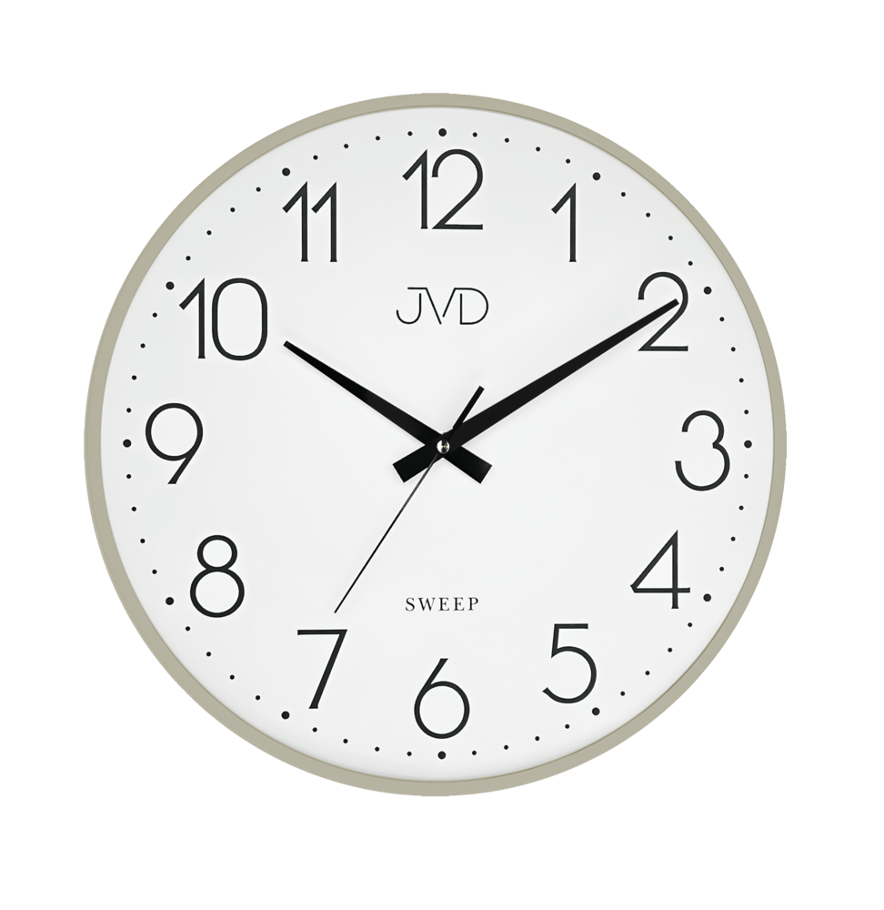  JVD Šedé nástěnné kovové netikající tiché nástěnné hodiny JVD HK4129.1 