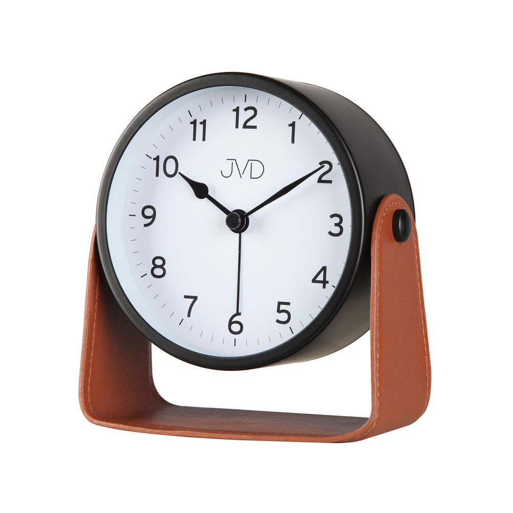 JVD Ručkový analogový černý netikající budík JVD SRP2313.1