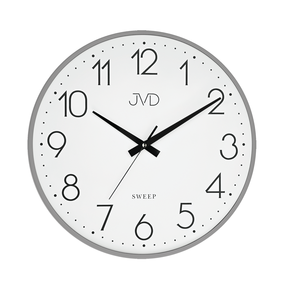 JVD Šedé nástěnné kovové netikající tiché nástěnné hodiny JVD HK4169.2