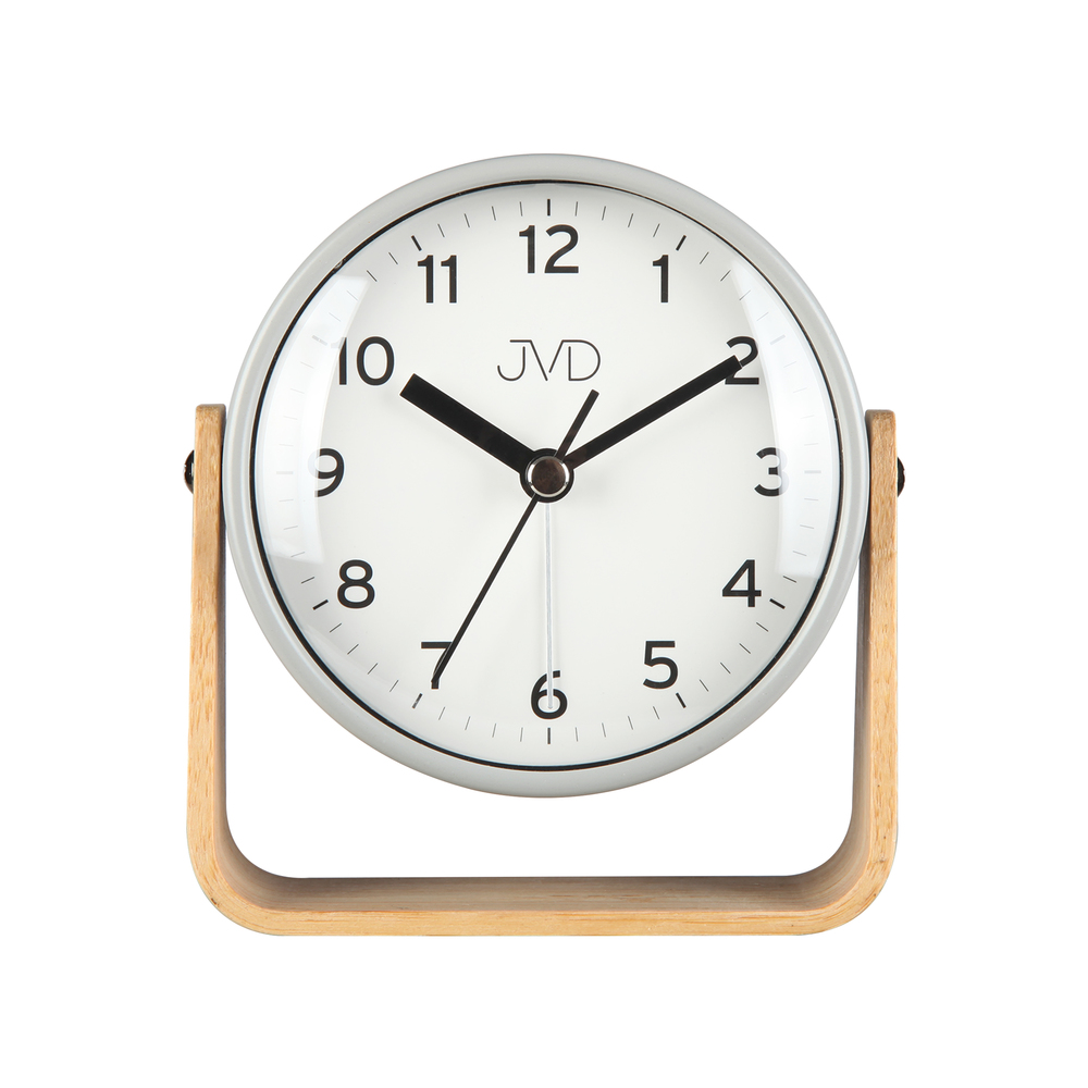JVD Ručkový šedý analogový netikající budík JVD SRP2310.2