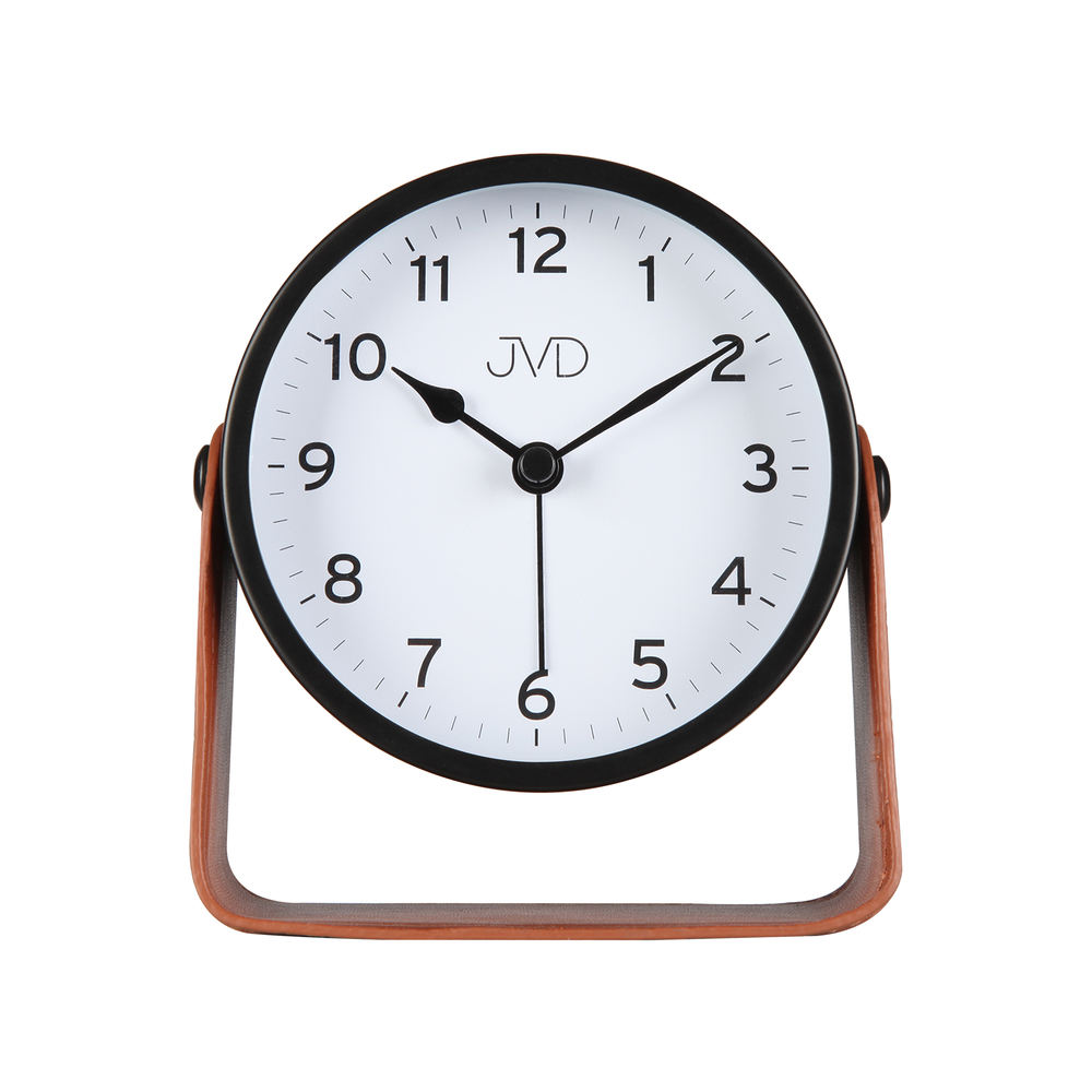 JVD Ručkový analogový černý netikající budík JVD SRP2313.1
