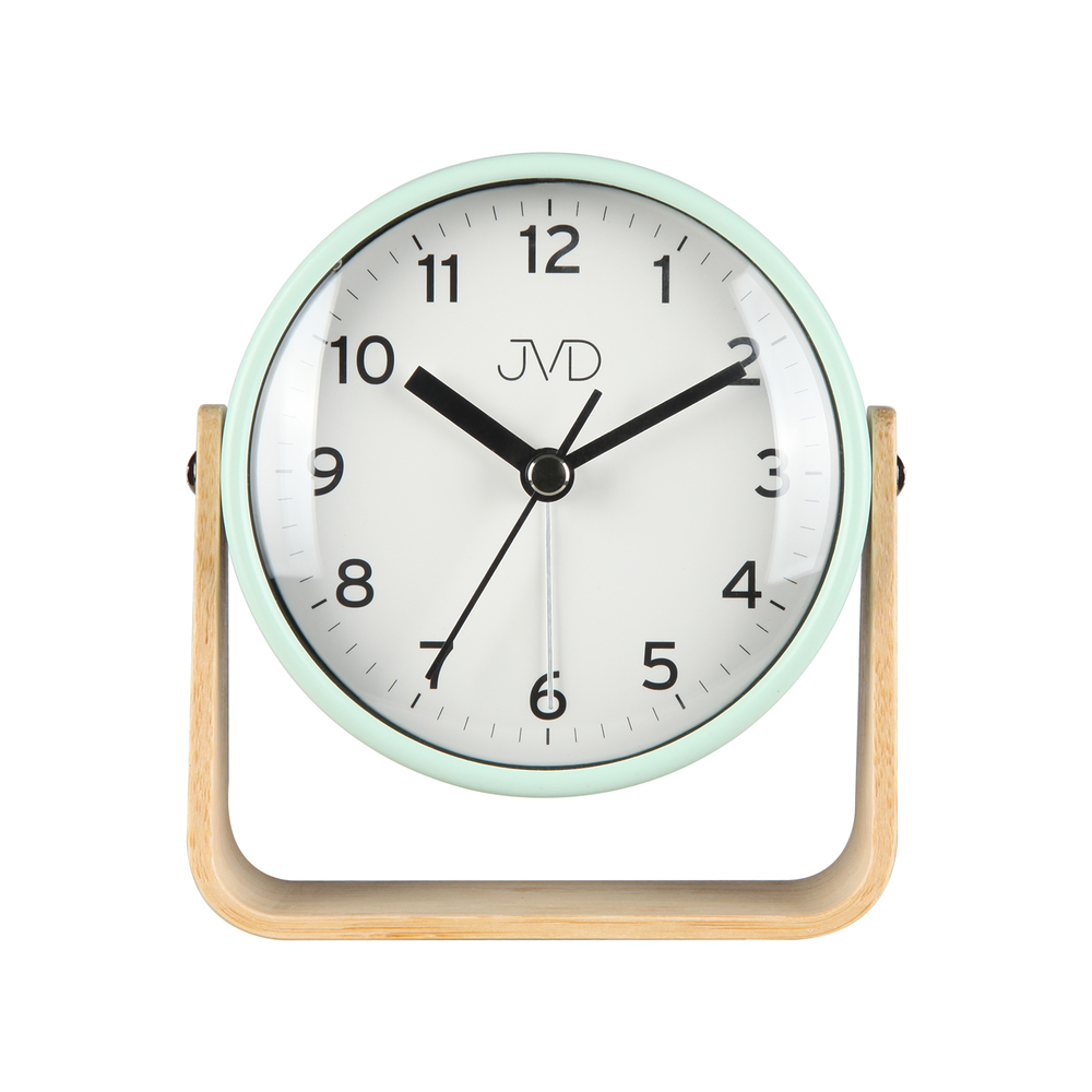 JVD Ručkový zelenkavý analogový netikající budík JVD SRP2310.1